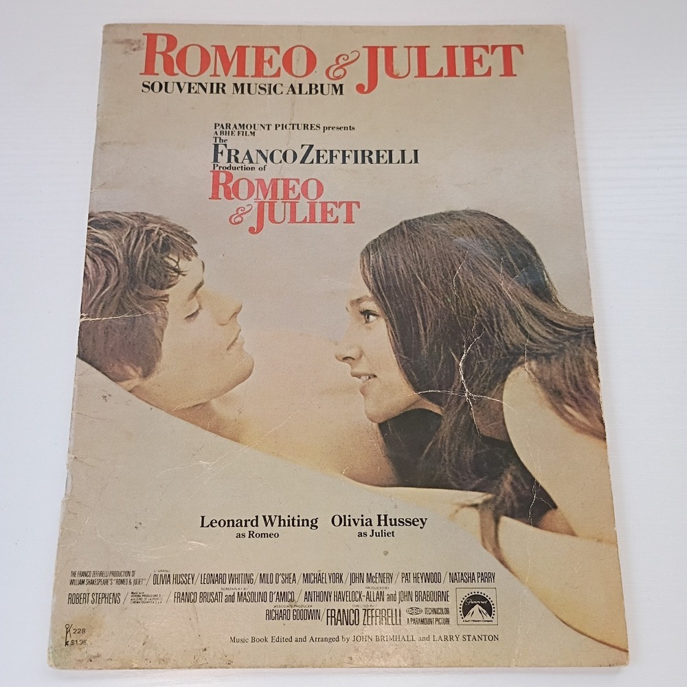 ROMEO‎ & JULIET SOUVENIR MUSIC ALBUM 1969 VINTAGE SHEET MUSIC FRANCO ZEFFIRELLI